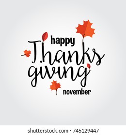 Hand drawn Thanksgiving typography. Thanksgiving vector vintage style calligraphy for Poster, Postcard and Invitation card