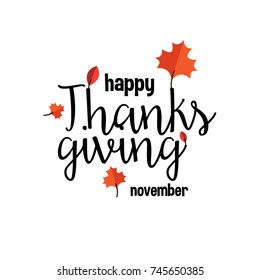 Hand drawn Thanksgiving typography. Thanksgiving vector vintage style calligraphy for Poster, Postcard and Invitation card