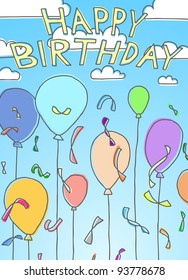 Hand Drawn theme of Happy Birthday