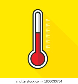 Hand Drawn Of Thermometer Icon , Vector Illustration