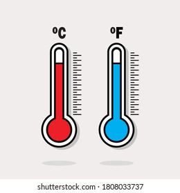 Hand Drawn Of Thermometer Icon , Vector Illustration