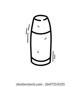 Hand Drawn Thermos Bottle Illustration. Doodle Vector. Isolated on White Background - EPS 10 Vector