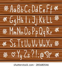 Hand drawn thin alphabet. Sans-serif handwritten sketchy font