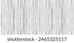 Hand drawn thin black wavy vertical lines pattern on a white background. Seamless vector design for textiles, wallpapers, and prints
