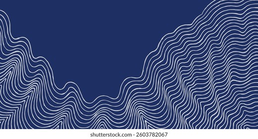 Hand drawn thin brush lines abstract minimal waves and ripples pattern, Japanese, ethnic handcrafted, wood carving textured background, simple water graphic for textile, carpet, decoration