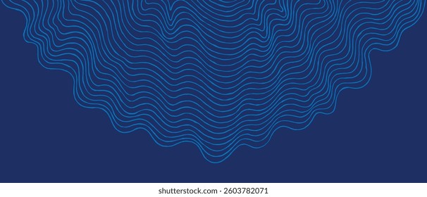 Hand drawn thin brush lines abstract minimal waves and ripples pattern, Japanese, ethnic handcrafted, wood carving textured background with copy space, simple water graphic for textile, carpet, 