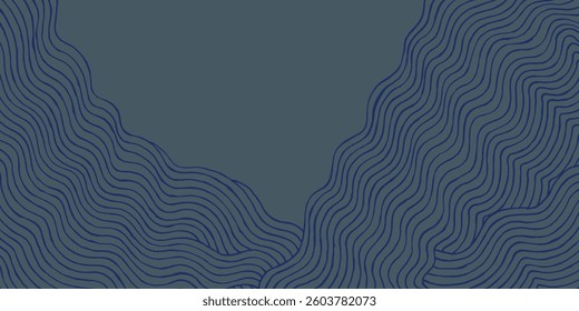 Hand drawn thin brush lines abstract minimal waves and ripples pattern, Japanese, ethnic handcrafted, wood carving textured background, simple water graphic for textile, carpet, wrapping paper