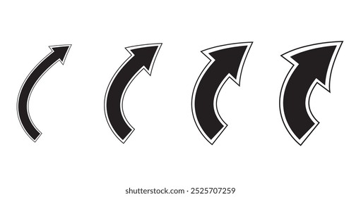 Hand drawn thin line arrows set. Arrow icon. Doodle arrow. Collection different arrows sign. Many vector curvy and wavy arrows isolated on white background.