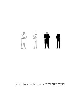 Hand drawn thinker illustration set