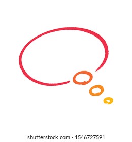 hand drawn thinking bubble. colorful think bubble symbol