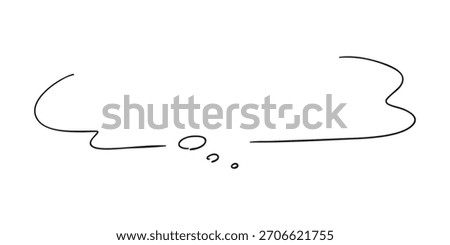 Hand Drawn Thinking Speech Bubble Vector Illustration, Comic Style Doodle Frame