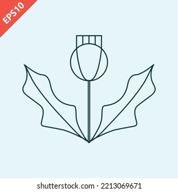 Hand drawn Thistle floral emblem of Scotland design vector flat modern isolated illustration