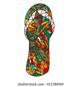 Hand drawn thongs in vector. For prints and coloring books