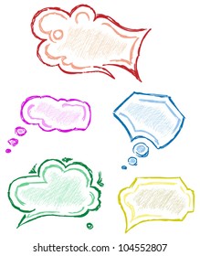 Hand drawn  thought bubbles. Vector