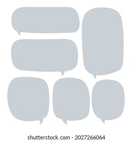 Hand Drawn Thought and Speech Bubble Frames Vector Set for Ideas