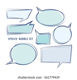 hand drawn thought and speech bubbles. empty speech bubbles. sketch hand drawn bubble speech.