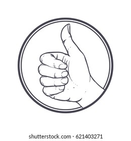 Hand Drawn Thumb Up 
