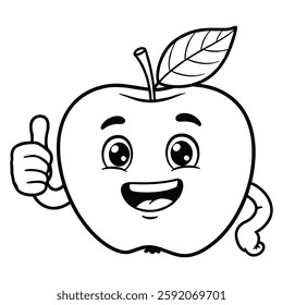  Hand drawn  Thumbs up Apple vector Clipart Illustration with a white background 
