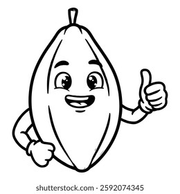  Hand drawn Thumbs up Coffee Bean vector Clipart Illustration with a white background 
