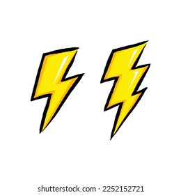 hand drawn thunder bolt symbol vector