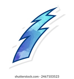 hand drawn thunder doodle in sticker style