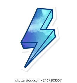 hand drawn thunder doodle in sticker style