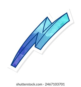 hand drawn thunder doodle in sticker style