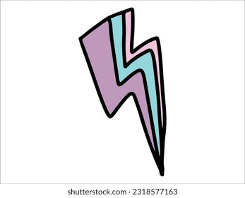 hand drawn thunder icon illustration