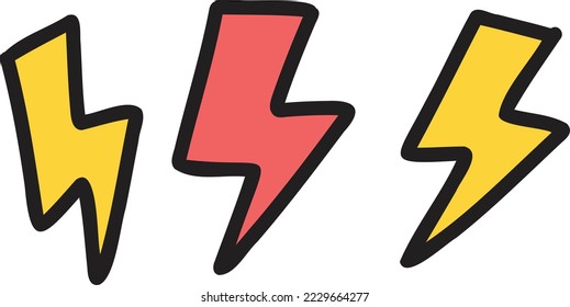 Hand Drawn thunder illustration isolated on background