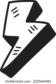 Hand Drawn thunder illustration isolated on background