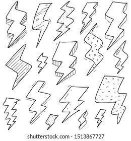 hand drawn of thunder symbol
