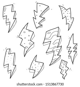 hand drawn of thunder symbol