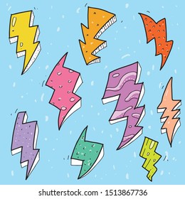hand drawn of thunder symbol