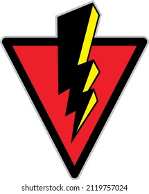Hand drawn thunderbolt logo, vector illustration