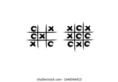 Hand drawn tic tac toe vector. x o game