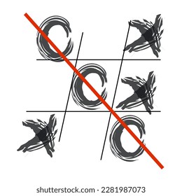 Hand drawn tic tac toe game.