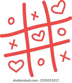 Hand Drawn Tic Tac Toe Game Vector Illustration