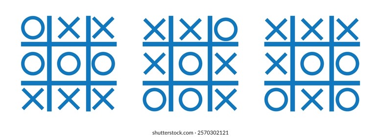 Hand drawn tic tac toe game. X-O children game. Play a tictactoe draw. Noughts and win. tic tac toe.