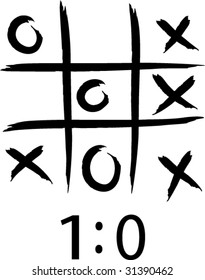 Hand drawn tic tac toe game