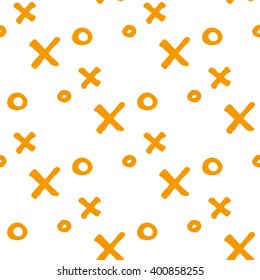 Hand drawn tic-tac-toe background. Ink illustration. 