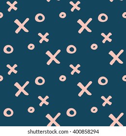 Hand drawn tic-tac-toe background. Ink illustration. 