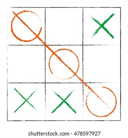 Hand Drawn Tic-Tac-Toe Elements Game