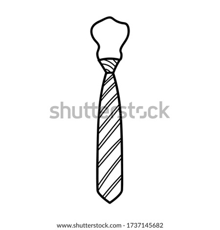 Hand drawn tie icon. Sign or symbol Isolated on white background. Black and white drawing. Vector illustration.