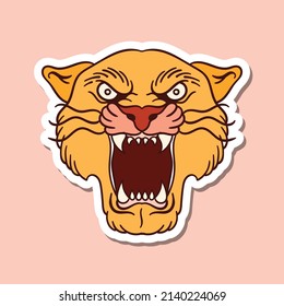 hand drawn tiger big cat doodle illustration for stickers etc