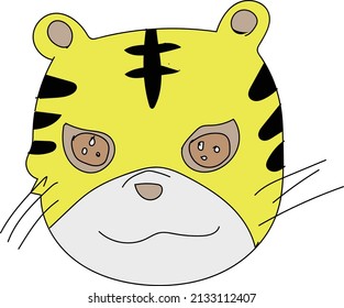 Hand drawn tiger face illustration
