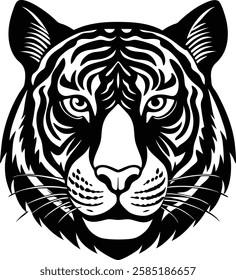 hand drawn tiger head vector