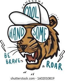 Hand Drawn Tiger illustration for t-shirt prints