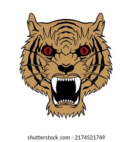 handgezeichnete Tigergrafik für T-Shirt-Jacke kann für Aufkleber usw. verwendet werden