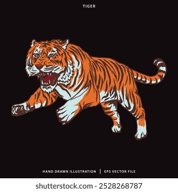 Hand Drawn Tiger Illustration Vector