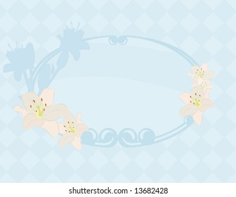 Hand drawn tiger lily with retro background. No gradients.